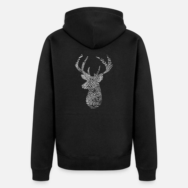 Cerf forêt motif cadeau nature liberté - Veste à capuche bio Premium Unisexe - noir