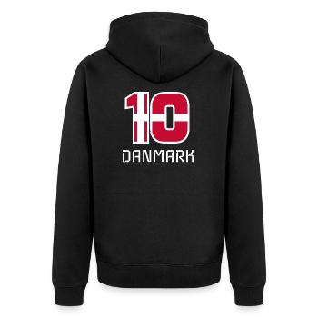 Dänemark 2018 Fußball Nationalmannschaft Fan 10 Geschenk - Unisex Premium Bio Zip Hoodie - Schwarz - Hinten - Nico (187cm)