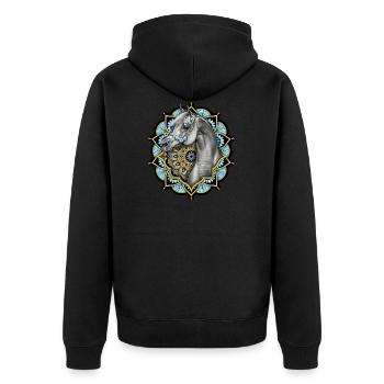 Best in Show - Unisex Premium Bio Zip Hoodie - Schwarz - Hinten - Nico (187cm)
