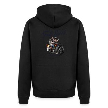 Full Speed Rat Race - Unisex Premium Bio Zip Hoodie - Schwarz - Hinten - Nico (187cm)