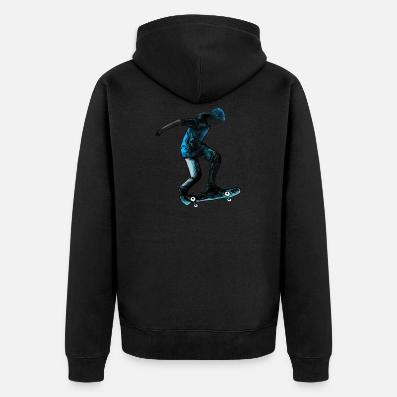Skateur en bleu - Veste à capuche bio Premium Unisexe - noir