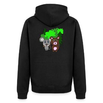Mouse and bear in the forest. Friends. gift - Unisex Premium Organic Zip Hoodie - black - Back - Nico (187cm)