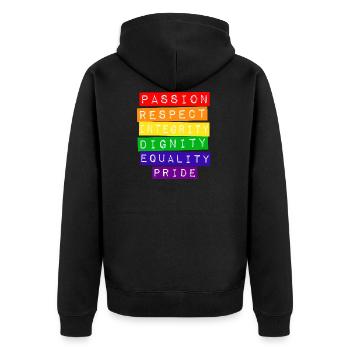 Fierté LGBT gay homosexuel mariage homosexuel - Veste à capuche bio Premium Unisexe - noir - Dos - Nico (187cm)