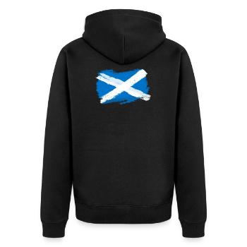 Schottland Andenken schottische Flagge Geschenk - Unisex Premium Bio Zip Hoodie - Schwarz - Hinten - Nico (187cm)