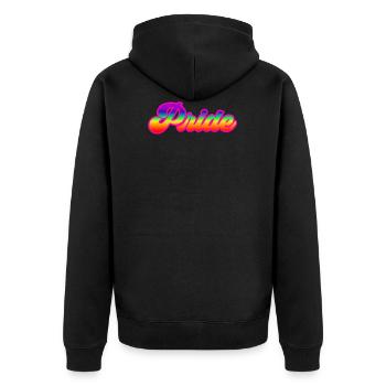 Rainbow Gay Pansexual Bi LGBTQ LGBT Gift - Unisex Premium Organic Zip Hoodie - black - Back - Nico (187cm)
