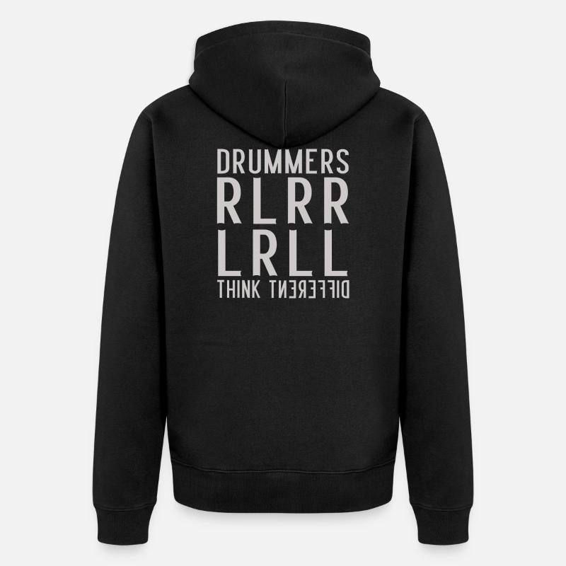 Drummers think different - Paradiddle - Veste à capuche bio Premium Unisexe - noir