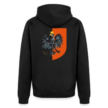 T-shirt drapeau de la Pologne - Cadeau Polska Pologne - Veste à capuche bio Premium Unisexe - noir - Dos - Nico (187cm)