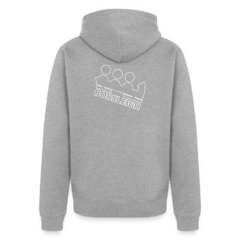 Bobsport T-shirt & idée cadeau - Veste à capuche bio Premium Unisexe - gris chiné - Dos - Nico (187cm)