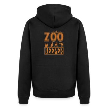 zoo - Unisex Premium Organic Zip Hoodie - black - Back - Nico (187cm)