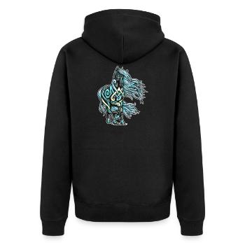 Celtic Knot Tattoo Horse Friezes Blue Gift - Unisex Premium Organic Zip Hoodie - black - Back - Nico (187cm)