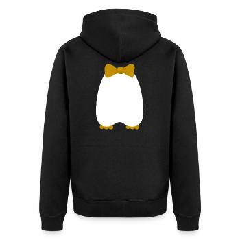 Pinguin Kostüm T-Shirt Geschenk Fasching Karneval - Unisex Premium Bio Zip Hoodie - Schwarz - Hinten - Nico (187cm)