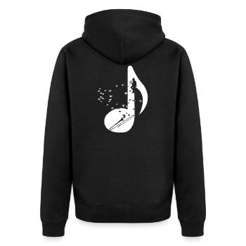 Trombone T-shirt cadeau joueur de trombone - Veste à capuche bio Premium Unisexe - noir - Dos - Nico (187cm)