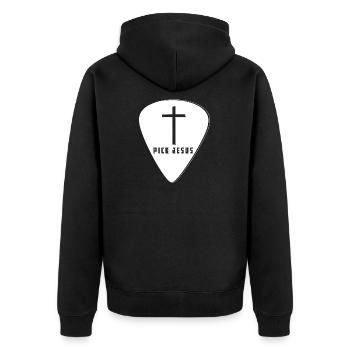 Cadeaux guitares Plektrum guitare e-shirt Jésus - Veste à capuche bio Premium Unisexe - noir - Dos - Nico (187cm)