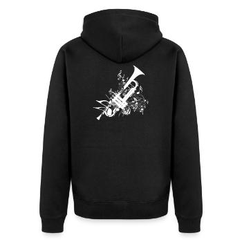 Trompette joueur trompette chemise cadeau - Veste à capuche bio Premium Unisexe - noir - Dos - Nico (187cm)