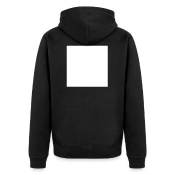 No Need For A Logo - White Square - Unisex Premium Organic Zip Hoodie - black - Back - Nico (187cm)