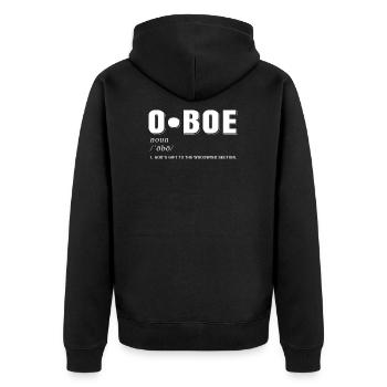 Oboe Oboe Player T-Shirt Gift Definition - Unisex Premium Organic Zip Hoodie - black - Back - Nico (187cm)