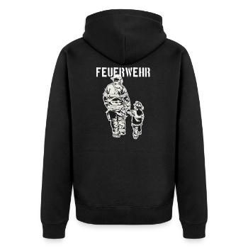 Fire brigade - Unisex Premium Organic Zip Hoodie - black - Back - Nico (187cm)