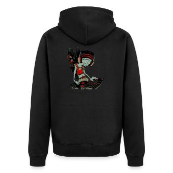 Musique Humeur, Mélomane, Musique Monstum, Musique - Veste à capuche bio Premium Unisexe - noir - Dos - Nico (187cm)