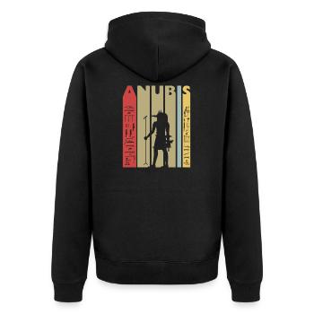 Ägypten Anubis T-Shirt Geschenk Gott Totenriten - Unisex Premium Bio Zip Hoodie - Schwarz - Hinten - Nico (187cm)