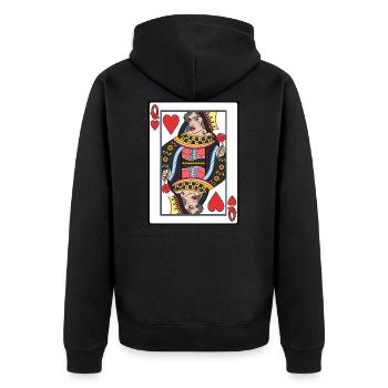 Dame de coeur - Unisex Premium Bio Zip Hoodie - Schwarz - Hinten - Nico (187cm)