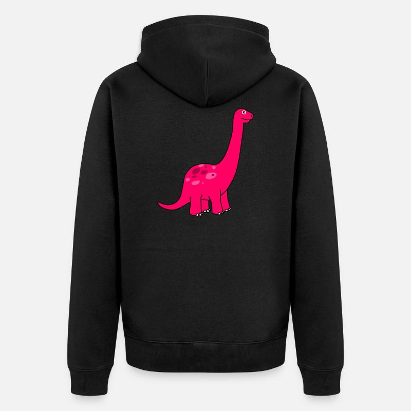 Mignon dino rose - Veste à capuche bio Premium Unisexe - noir