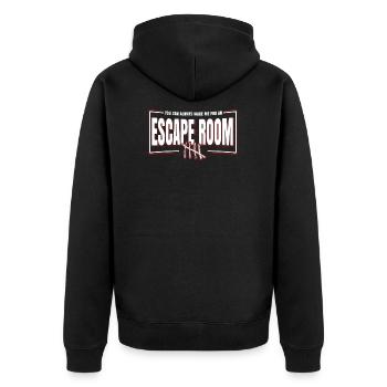 Escape the Room Team T-Shirt Gift Escape Room - Unisex Premium Organic Zip Hoodie - black - Back - Nico (187cm)