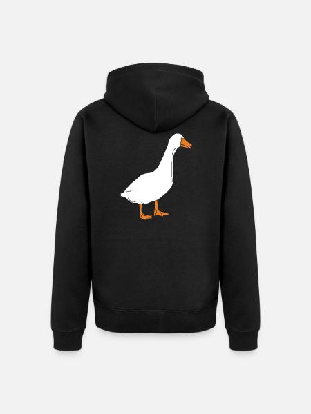Oie - oies canard oiseau canards cadeaux - Veste à capuche bio Premium Unisexe - noir