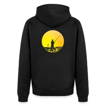 Pêcheur T-shirt pêcheur cadeau pêcheur pêcheur - Veste à capuche bio Premium Unisexe - noir - Dos - Nico (187cm)