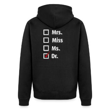 Graduation Graduation Doctor Titre T-Shirt Cadeau - Veste à capuche bio Premium Unisexe - noir - Dos - Nico (187cm)
