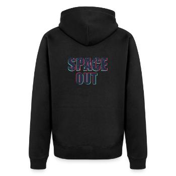 Space Out T-Shirt Geschenk Alien Universum - Unisex Premium Bio Zip Hoodie - Schwarz - Hinten - Nico (187cm)