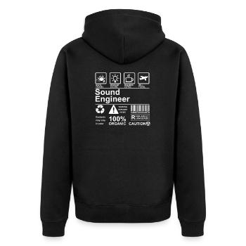 Techniciens du son Proverbes T-shirt cadeau ingénieur du son - Veste à capuche bio Premium Unisexe - noir - Dos - Nico (187cm)