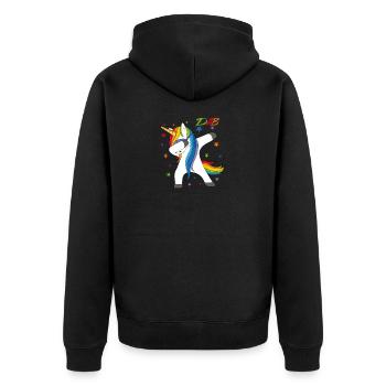 DAB tamponner cadeau de licorne licorne - Veste à capuche bio Premium Unisexe - noir - Dos - Nico (187cm)