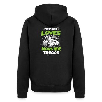 Monster Truck Geschenk - Unisex Premium Bio Zip Hoodie - Schwarz - Hinten - Nico (187cm)