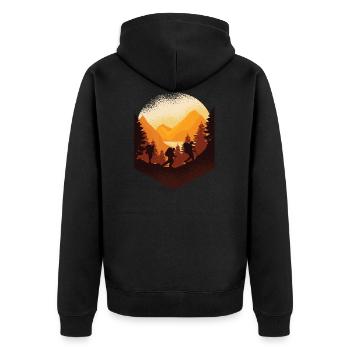 Climbing Mountaineering Mountains Gift Birthday - Unisex Premium Organic Zip Hoodie - black - Back - Nico (187cm)
