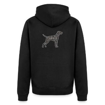 Vizsla dog design pour femmes et hommes - Veste à capuche bio Premium Unisexe - noir - Dos - Nico (187cm)
