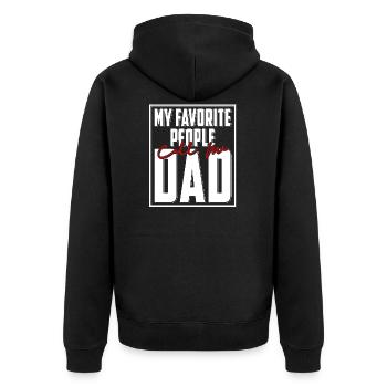 My Favorite People Call Me Dad Father's Day T-Shirt - Unisex Premium Organic Zip Hoodie - black - Back - Nico (187cm)