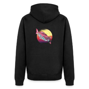 Gib mir Boilies keiner ... Angeln Carp Geschenk - Unisex Premium Bio Zip Hoodie - Schwarz - Hinten - Nico (187cm)