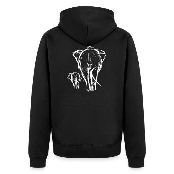 Elefant Safari Afrika Tierschützer Geschenk - Unisex Premium Bio Zip Hoodie - Schwarz - Hinten - Nico (187cm)
