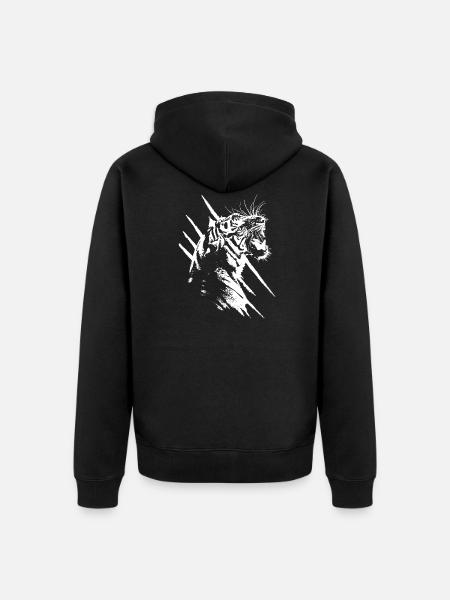 tiger - Unisex Premium Organic Zip Hoodie - black