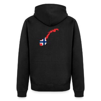 Drapeau de voyage en Norvège - Veste à capuche bio Premium Unisexe - noir - Dos - Nico (187cm)