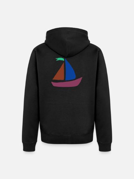 boat - Unisex Premium Organic Zip Hoodie - black