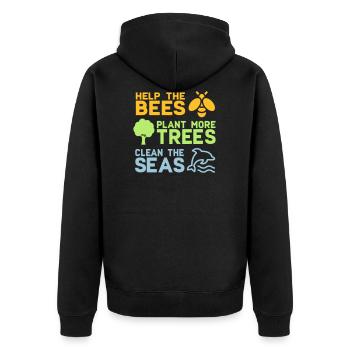 Aidez les abeilles à planter plus d'arbres | Forêt arbres nature - Veste à capuche bio Premium Unisexe - noir - Dos - Nico (187cm)