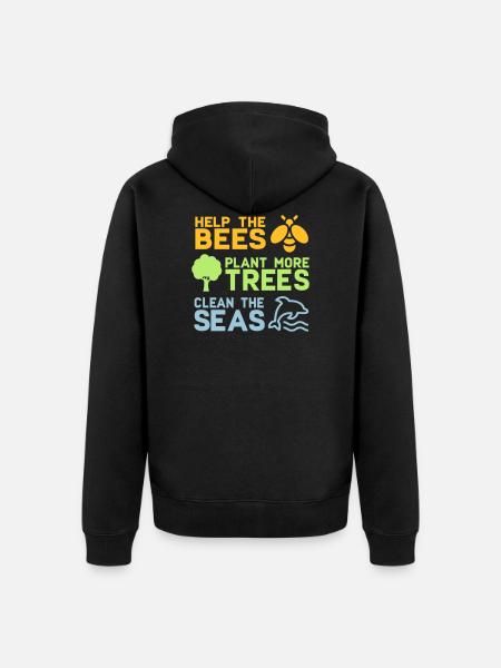 Hjälp bin att plantera fler träd | Skogsträdnatur - Ekologisk premiumluvjack unisex - svart