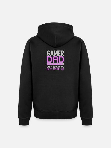 gamer dad - Veste à capuche bio Premium Unisexe - noir