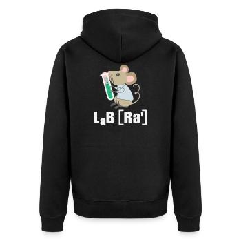 Labor Ratte Lustige Wissenschaft Lehrer Geschenk - Unisex Premium Bio Zip Hoodie - Schwarz - Hinten - Nico (187cm)