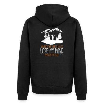 Et dans la forêt je vais perdre mon esprit t-shirt - Veste à capuche bio Premium Unisexe - noir - Dos - Nico (187cm)