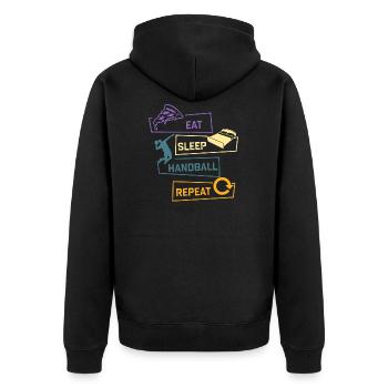 Mangez sommeil Handball Répétez T-shirt Handballer - Veste à capuche bio Premium Unisexe - noir - Dos - Nico (187cm)