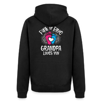 Rose ou bleu grand-père vous aime le sexe révèlent - Veste à capuche bio Premium Unisexe - noir - Dos - Nico (187cm)