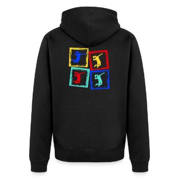 Cadeau de chemise de handball Handballer Handballerin - Veste à capuche bio Premium Unisexe - noir - Dos - Nico (187cm)