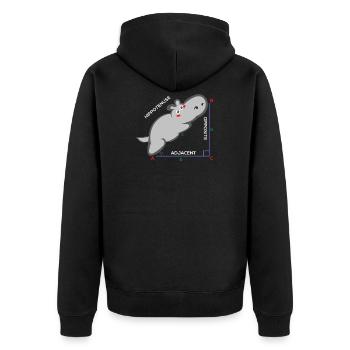 Hippotenuse Lustiges Mathemathik Lehrer Geschenk - Unisex Premium Bio Zip Hoodie - Schwarz - Hinten - Nico (187cm)